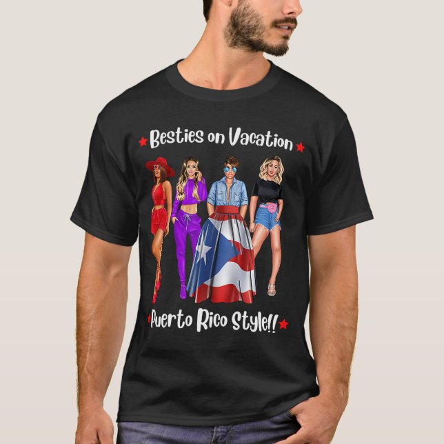 Camiseta Porto Rico Garotas Trip Besties No Fim De Semana D (Frente)