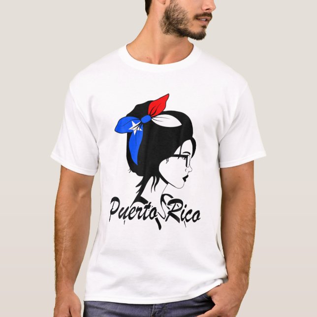 Camiseta Porto Rico Girl Porto Rico Mujer Puertoriqueña (Frente)