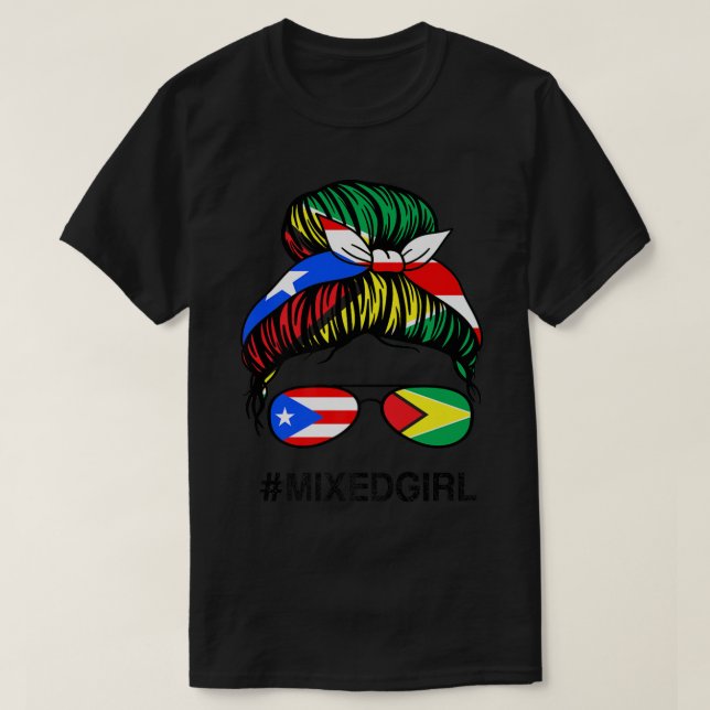 Camiseta Porto Rico Guiana Bandeira Porto-Riquenho Guianens (Frente do Design)