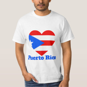 Camiseta Porto Rico Heart Flag T-Shirt