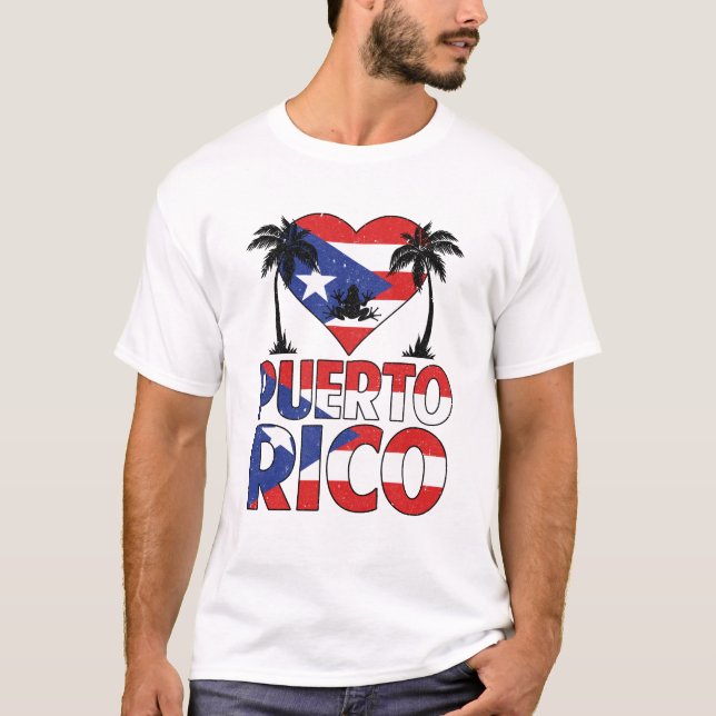 Camiseta Porto Rico I Ama Porto Rico Bandeira Mulheres Home (Frente)