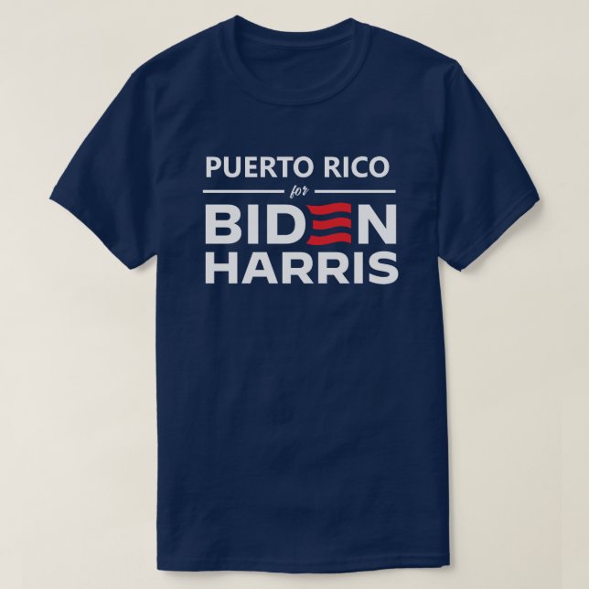 Camiseta Porto Rico para Biden Harris (Frente do Design)