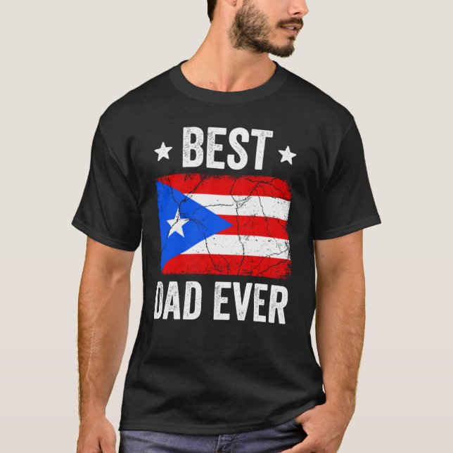 Camiseta Porto Rico Para Homens Porto Rico Melhor Pai (Frente)