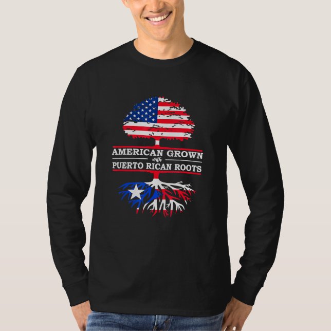 Camiseta Porto Rico Raiz Bandeira Americana (Frente)