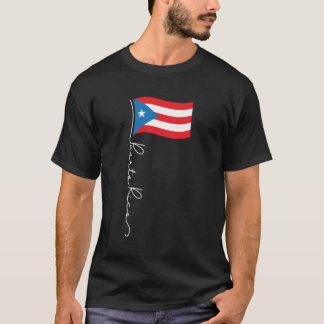 Camiseta Porto Rico Signature Flag Pole Patriótico Porto Ri