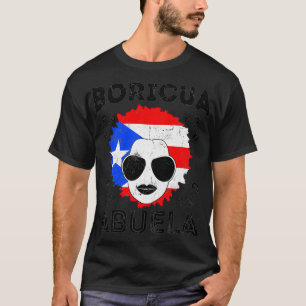 Camiseta Porto Rico Sujeira Senhoras Abuela Vovó Bandeira M