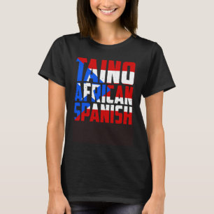 Camiseta Porto Rico Taino Espanhol Africano Raia Ancestrais
