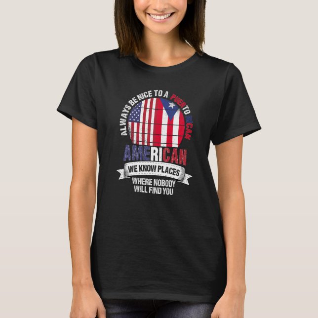 Camiseta Porto-riquenho americano Conhecemos Lugares Cuba P (Frente)