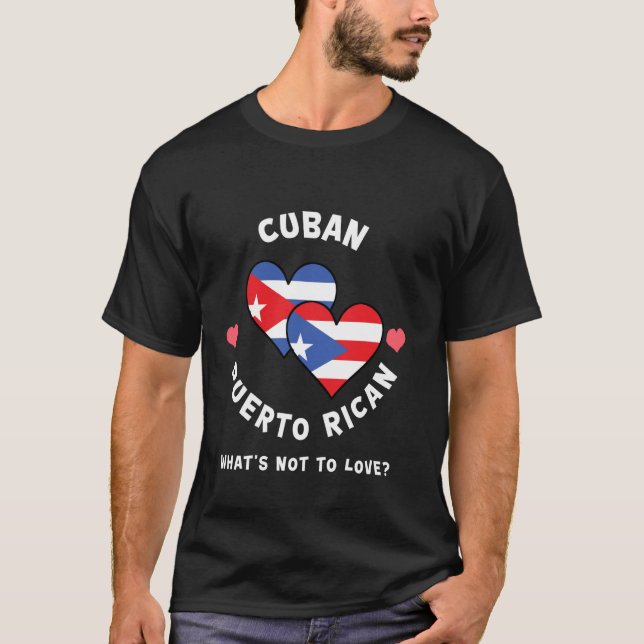 Camiseta Porto-riquenho cubano: O que não é amar pulseiras  (Frente)