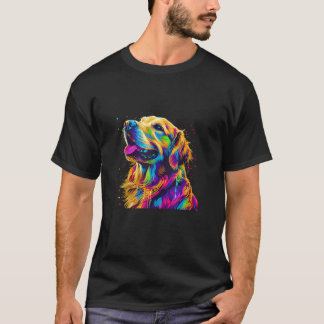 Camiseta Portrai, Pop, Ouro de arte cortante e colorida