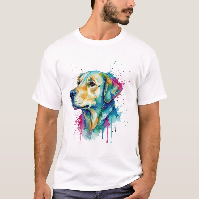 Camiseta Portrato Cachorro-Aquarela Splash of Soul T-Shirt (Frente)