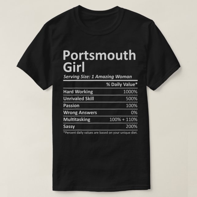 Camiseta PORTSMOUTH GIRL VA VIRGINIA Funny City Raots (Frente do Design)