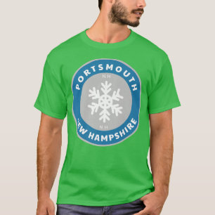 Camiseta Portsmouth New Hampshire NE Inverno Neve Floco de