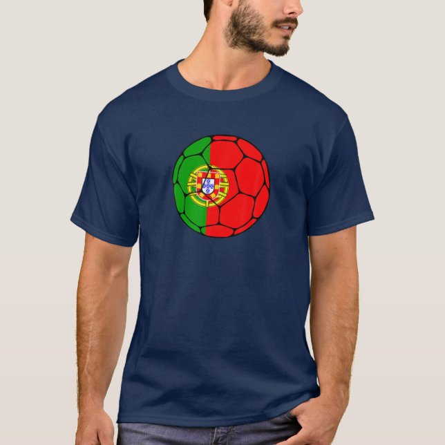 Camiseta Portugal: Apoiante da Equipe de Futebol - Homem de (Frente)
