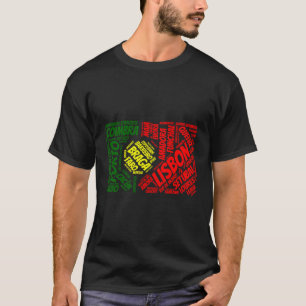 Camiseta Portugal Bandeira com Nomes de Cidade Lisboa Braga