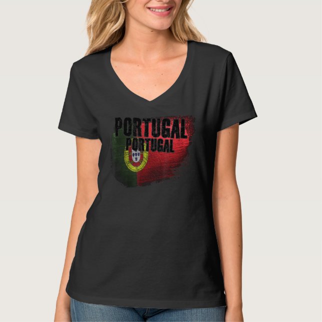Camiseta Portugal Bandeira Portuguesa Grunge 1 (Frente)