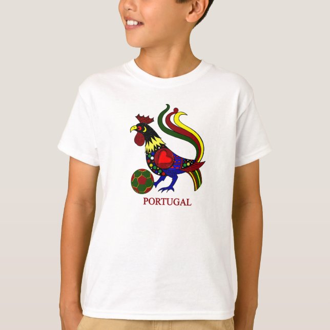 Camiseta Portugal barcelos "galo" jogador de futebol (Frente)