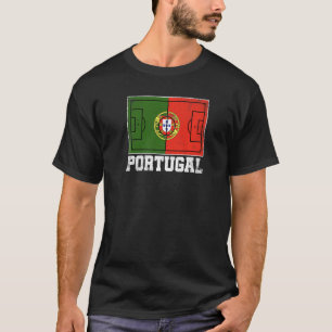 Camiseta Portugal Campo de Futebol Bandeira Orgulho Portugu