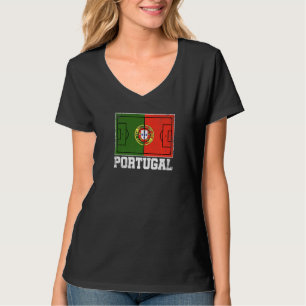 Camiseta Portugal Campo de Futebol Bandeira Orgulho Portugu