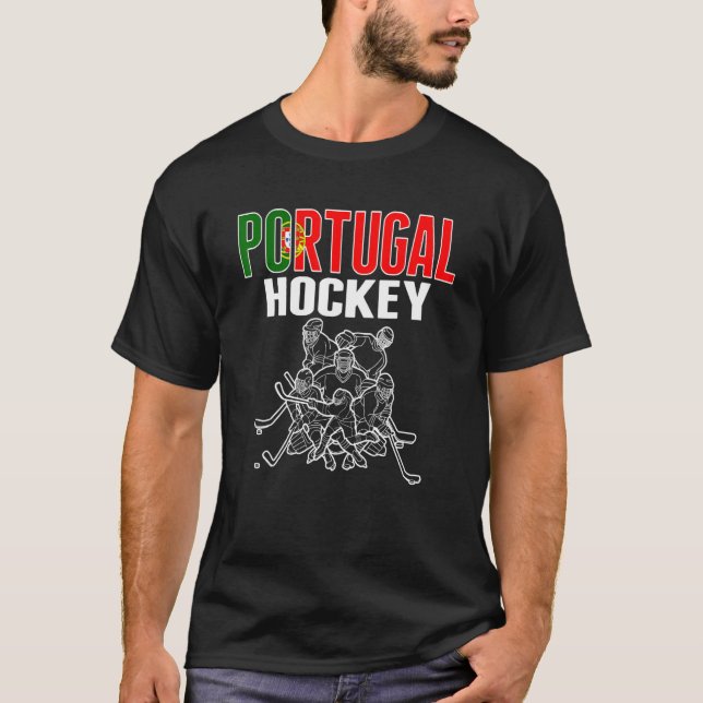Camiseta Portugal Fãs De Hóquei No Gelo (Frente)