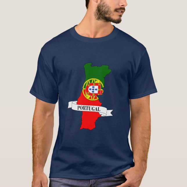Camiseta  Portugal flag map (Frente)