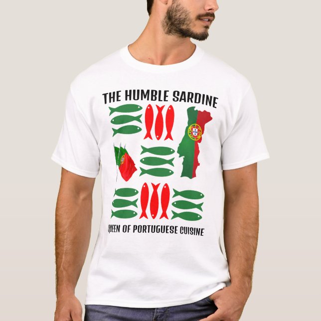 Camiseta Portugal Flag SARDINE Rainha da Cuisina Portuguesa (Frente)