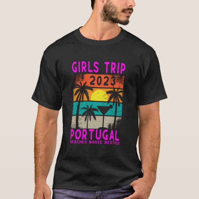 Camiseta Portugal Girls Trip 2023 Mulheres Estudantes Féria (Frente)