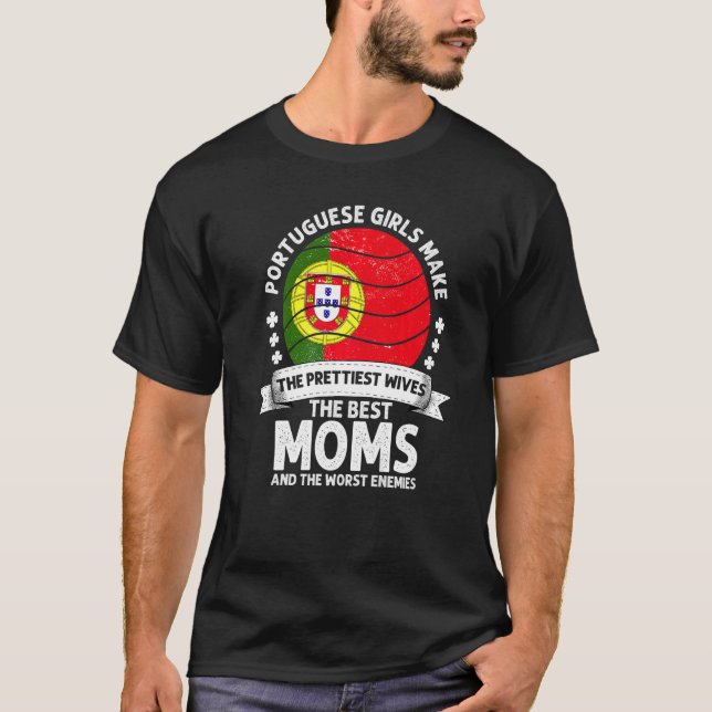 Camiseta Portugal Mãe Dia de as mães Mãe Português American (Frente)