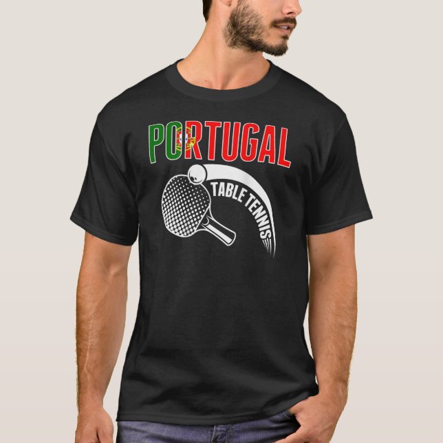 Camiseta Portugal Mesa Tênis Ping Pong Support (Frente)