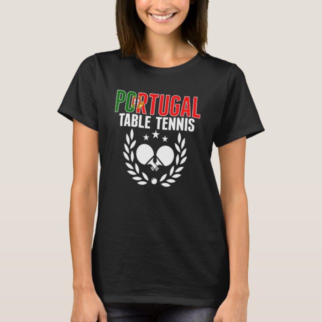 Camiseta Portugal Mesa Tênis Ping Pong Support (Frente)
