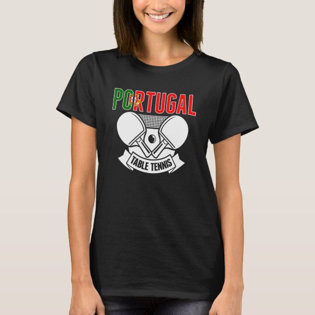 Camiseta Portugal Ping Pong - Mesa de apoio à Tênis portugu (Frente)