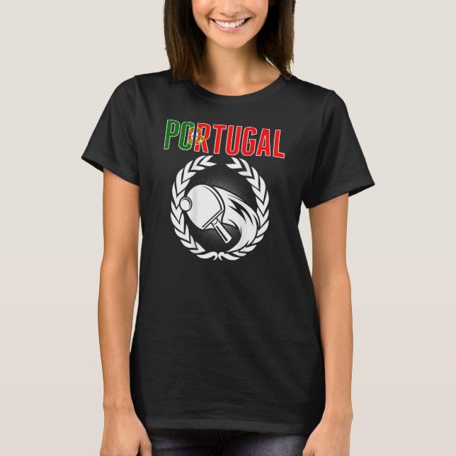 Camiseta Portugal Ping Pong  Portuguese Table Tennis Suppor (Frente)