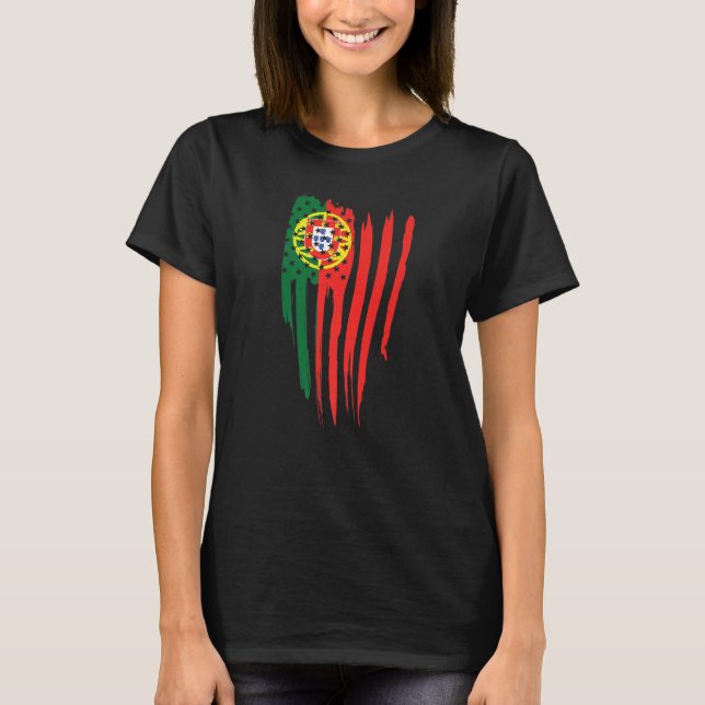 Camiseta Portuguese American Flag USA Portugal Flag (Frente)