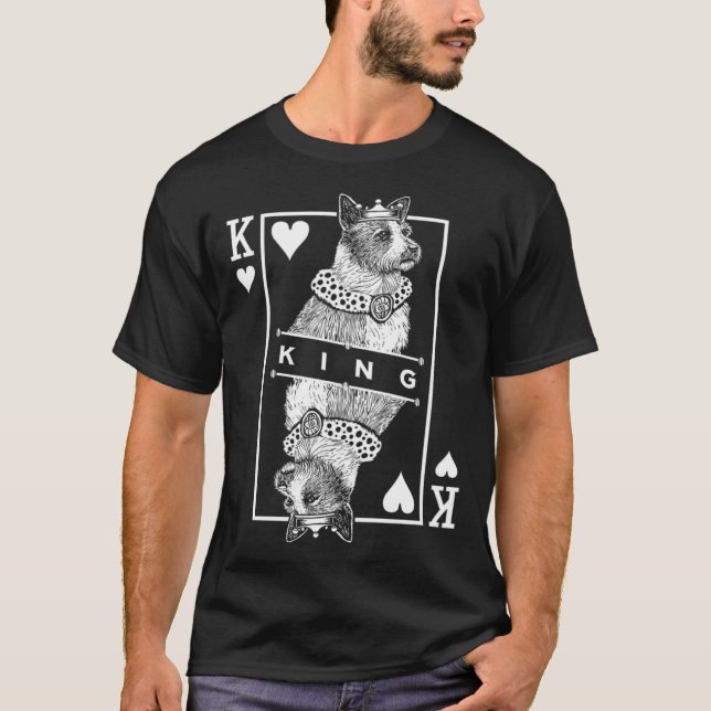 Camiseta Portuguese Podengo Pequeno King Of Hearts  Dog (Frente)