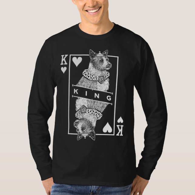Camiseta Portuguese Podengo Pequeno King Of Hearts  Dog (Frente)