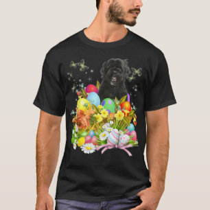 Camiseta Portuguese Water Dog Bunny Dog With Easter Eggs Ba
