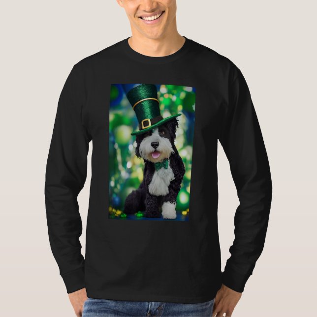 Camiseta Portuguese Water Dog St Patricks Day Irish (Frente)