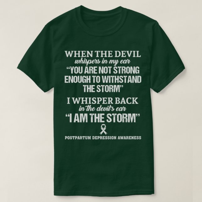 Camiseta Pós-Parto Depressão Consciência Eu Sou A Tempestad (Frente do Design)