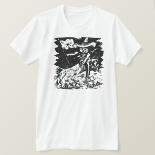Camiseta Posada Calavera com Jolly Roger num Cavalo