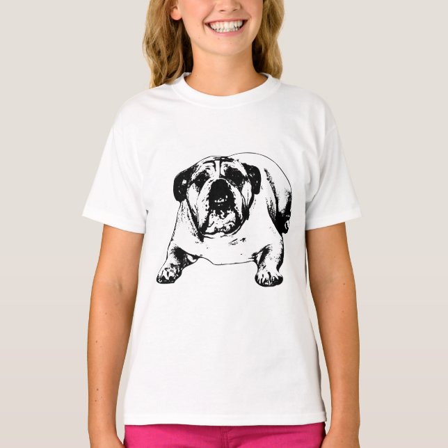Camiseta Pose de bulldog de inverno (Frente)