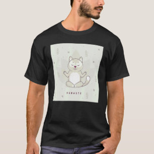 Camiseta pose de ioga engraçado meditação guaxinim namaste