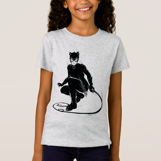 Camiseta Pose de Pincel da Mulher-Gato (Frente)