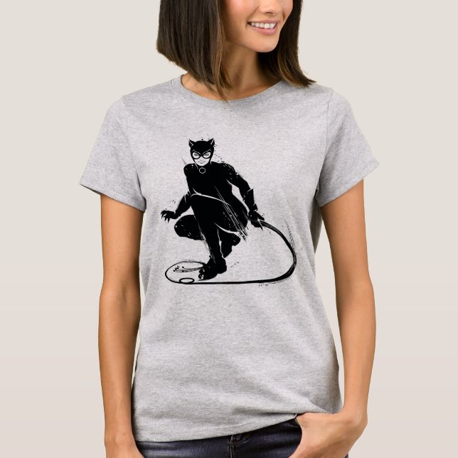 Camiseta Pose de Pincel da Mulher-Gato (Frente)