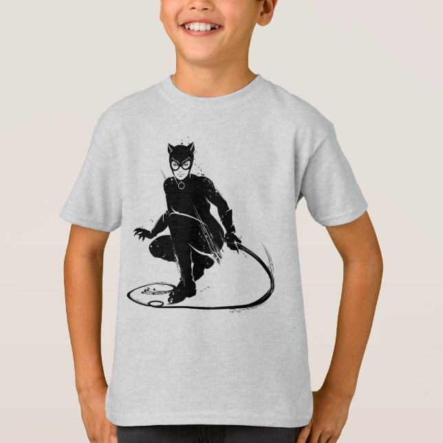 Camiseta Pose de Pincel da Mulher-Gato (Frente)