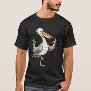 Camiseta Pose de Yoga Pelicano de Meditação Animal Relaxant