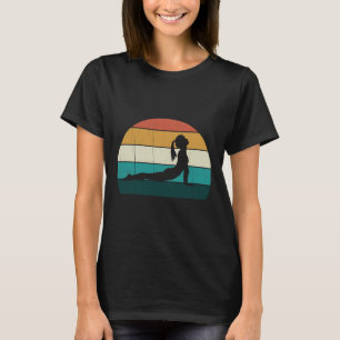 Camiseta Pose de Yoga Retro Mente Vintage Meditação Corpora