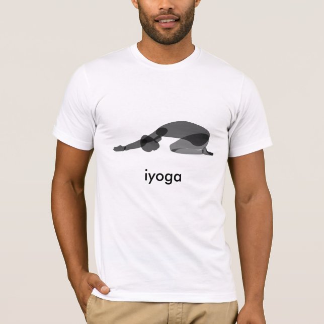 Camiseta pose descendente preto, iyoga (Frente)