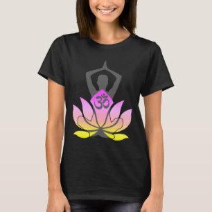 Camiseta Pose espiritual da ioga da flor de OM Namaste