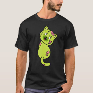 Camiseta Pose Gato Louco Zumbi Horror Animal Halloween Mons