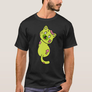 Camiseta Pose Gato Louco Zumbi Horror Animal Halloween Mons